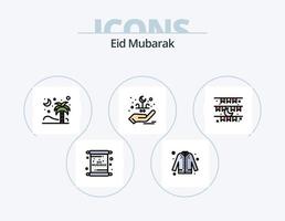 Eid Mubarak Linie gefüllt Icon Pack 5 Icon Design. Mubarak. Einladung. islamisch. Karte. Dekoration vektor