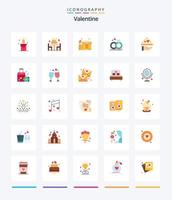 Creative Valentine 25 Flat Icon Pack wie Tag. Liebe. Abendessen. Tag. Valentinstag vektor