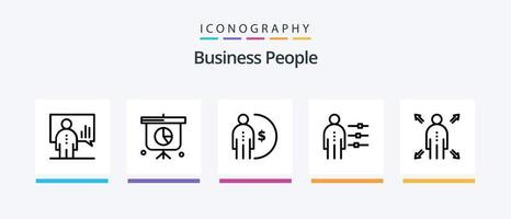 Business People Line 5 Icon Pack inklusive Vortrag. Kommunikation. persönlich. Verwaltung. Unternehmen. kreatives Symboldesign vektor