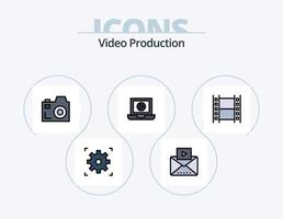 Video Produktionslinie gefüllt Icon Pack 5 Icon Design. Film . Kommunikation . Klang. Film vektor