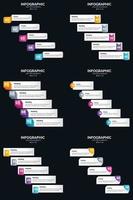 Sechs Vektor-Infografiken für professionelle Geschäftspräsentationen vektor