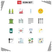 benutzeroberflächenpaket mit 16 grundlegenden flachen farben der vorliegenden geschenk-app-dinner-emojis, bearbeitbares paket kreativer vektordesignelemente vektor