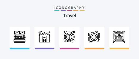 Travel Line 5 Icon Pack inklusive Reise. fliegend. reisen. Ballon. Transport. kreatives Symboldesign vektor