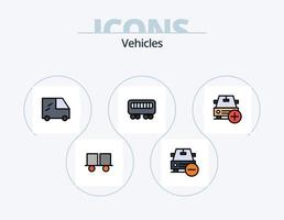 Fahrzeuge Linie gefüllt Icon Pack 5 Icon Design. Fahrzeugwartung. Fahrzeuge. Transport. Einstellung. Plus vektor