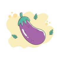 hälsosam mat näring diet ekologisk färsk skörd aubergine ikon vektor