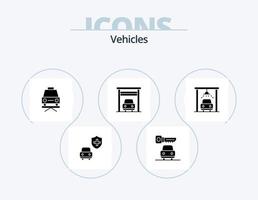 Fahrzeuge Glyphen-Icon-Pack 5 Icon-Design. . . Reparatur. waschen. Wagen vektor