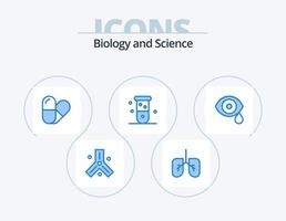 Biologie blau Icon Pack 5 Icon Design. Tropfen. Labor. Biochemie. Auge. Labor vektor