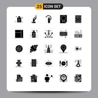 Aktienvektor-Icon-Pack mit 25 Zeilenzeichen und Symbolen zum Kochen von Papier Bluetooth-Seitenpreis editierbare Vektordesign-Elemente vektor