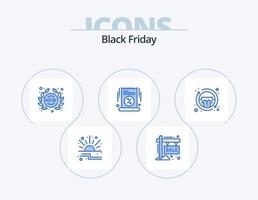 Black Friday Blue Icon Pack 5 Icon Design. Verkauf. großer Verkauf. Jahreszeit. großer Verkauf. Zeichen vektor