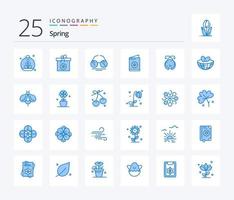 Spring 25 Blue Color Icon Pack inklusive Bug. Personalausweis. Gläser. Grußkarte. Visitenkarte vektor