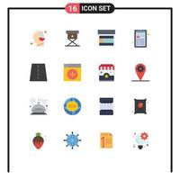 16 flache Farbpakete für die Benutzeroberfläche mit modernen Zeichen und Symbolen für die Gestaltung von Lebensläufen im Bauwesen, bearbeitbares Paket kreativer Vektordesignelemente vektor