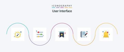 Benutzeroberfläche Flat 5 Icon Pack inklusive Alarm. bearbeiten. Schieberegler. Buchen. Stern vektor