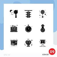 9 kreative Symbole, moderne Zeichen und Symbole des Standorts, Grafik, Chinesisch, Kreativität, editierbare Vektordesign-Elemente vektor