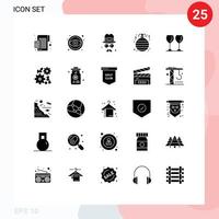 25 kreativ ikoner modern tecken och symboler av glas jul verktyg struntsak fäder redigerbar vektor design element