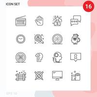 16 Entwurfskonzept für mobile Websites und Apps Zeitschaltuhr Lieblings-Mail-Chat editierbare Vektordesign-Elemente vektor