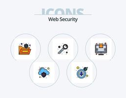 webb säkerhet linje fylld ikon packa 5 ikon design. virus. bomba. skydd. ge sig på. övervaka vektor
