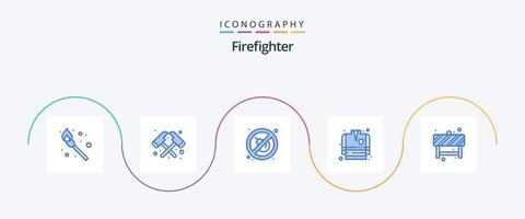 brandman blå 5 ikon packa Inklusive . tecken. plats. väg. uppmärksamhet vektor