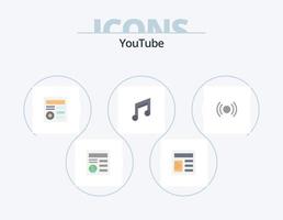 YouTube Flat Icon Pack 5 Icon-Design. wesentlich. Musik. dokumentieren. Handy, Mobiltelefon. Basic vektor