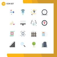 16 universelle flache Farbzeichen Symbole des sozialen Filters von Ostern SEO Messenger editierbares Paket kreativer Vektordesign-Elemente vektor