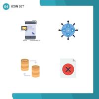 uppsättning av 4 kommersiell platt ikoner packa för bulk över hela världen post förbindelse server redigerbar vektor design element