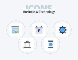 företag och teknologi platt ikon packa 5 ikon design. konfigurera. energi. webbläsare. elektrisk. ackumulator vektor