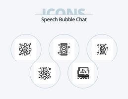 Chat-Line-Icon-Pack 5 Icon-Design. . Botschaft. vektor