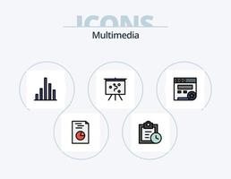 Multimedia-Linie gefüllt Icon Pack 5 Icon-Design. . Webseite. . Feiertage vektor