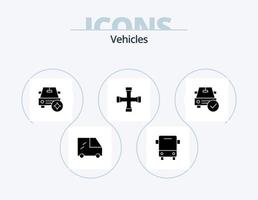 Fahrzeuge Glyphen-Icon-Pack 5 Icon-Design. Komplett. Wagen. wichtig. Transport. Kreuzschlüssel vektor