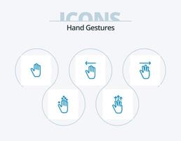 hand gester blå ikon packa 5 ikon design. hand. gester. kropp språk. pil. vektor