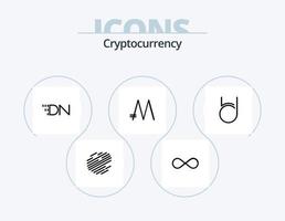 mit Kryptowährungszeile gefülltes Icon-Pack 5-Icon-Design. Alternativwährung. Krypto . lbry Kredite. Krypto vektor