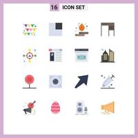 universell ikon symboler grupp av 16 modern platt färger av app kund vatten publik interiör redigerbar packa av kreativ vektor design element