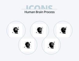 Glyphen-Icon-Pack 5 des menschlichen Gehirns Prozess-Icon-Design. Mensch. Dollar. Prozess. Verstand. niedrig vektor