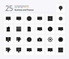 finanzieren 25 solide Glyphen-Icon-Packs inklusive Öl. Unternehmen. Geld. Fass. schießen vektor