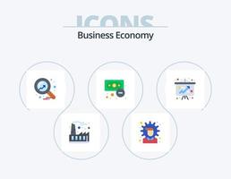 Economy Flat Icon Pack 5 Icon-Design. Geld. Ergebnis. Wirtschaft. Finanzen. Unternehmen vektor