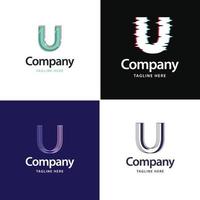 Buchstabe u großes Logo-Pack-Design kreatives modernes Logo-Design für Ihr Unternehmen vektor