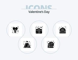 Valentinstag-Glyphen-Icon-Pack 5 Icon-Design. Liebe. Herz. Birne. gegenwärtig. Geschenk vektor