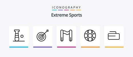 sport linje 5 ikon packa Inklusive . skateboard. Gym. kreativ ikoner design vektor