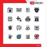 16 kreative Symbole, moderne Zeichen und Symbole von Rufband-Kühlschrank-Abzeichen, bearbeitbare kreative Vektordesign-Elemente vektor