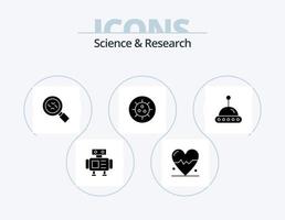 Wissenschafts-Glyphen-Icon-Pack 5 Icon-Design. . . Virus. UFO. Wissenschaft vektor