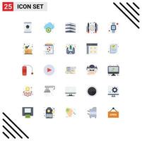 Aktienvektor-Icon-Paket mit 25 Zeilenzeichen und Symbolen für bezahlte Technologieartikel für Schriftsteller, echte editierbare Vektordesign-Elemente vektor