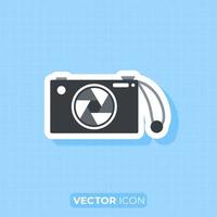 digital kamera med band vektor ikon