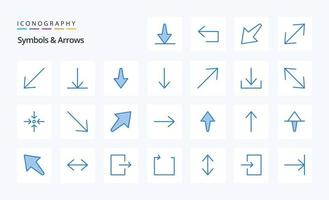 25 symboler pilar blå ikon packa vektor