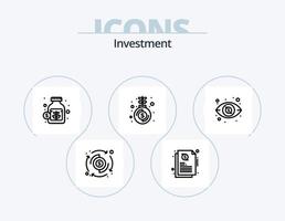 Investment Line Icon Pack 5 Icon-Design. online. Geld. Finanzen. Anfang. Wachstum vektor