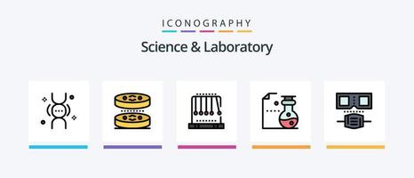 vetenskap linje fylld 5 ikon packa Inklusive vetenskap. fulländning. vetenskap. gyllene förhållande. laboratorium. kreativ ikoner design vektor