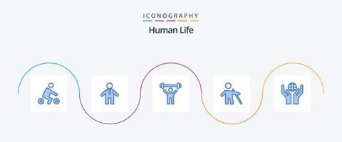 mänsklig blå 5 ikon packa Inklusive . händer. hiss. vård. människor vektor