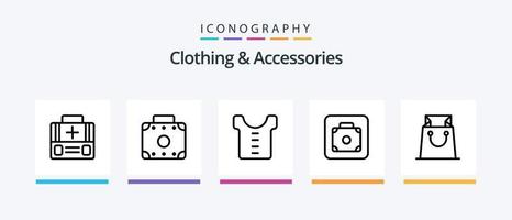 Kleidung und Accessoires Linie 5 Icon Pack inklusive Geldbörse. Tasche. Gläser. Koffer. erste-Hilfe. kreatives Symboldesign vektor