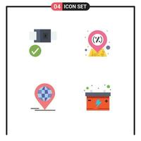 4 användare gränssnitt platt ikon packa av modern tecken och symboler av bälte global rabatt försäljning ackumulator redigerbar vektor design element