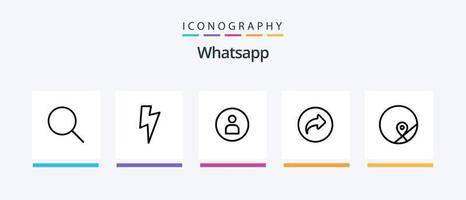 WhatsApp Line 5 Icon Pack inklusive . Basic. Flagge. Datei. maximieren. kreatives Symboldesign vektor