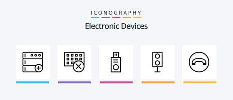 Gerätelinie 5 Icon Pack inklusive . synchronisieren. Mobilteil. Server. Smartphone. kreatives Symboldesign vektor