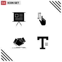 4 kreativ ikoner modern tecken och symboler av företag ner marknadsföring gester hand skaka redigerbar vektor design element